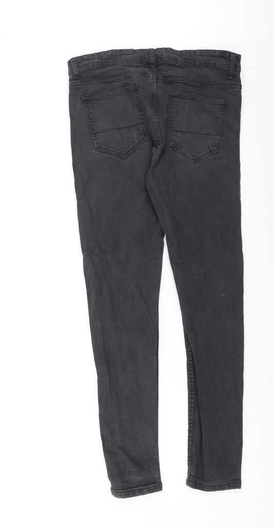 Denim & Co. Womens Grey  Cotton Skinny Jeans Size 14 L27 in Regular