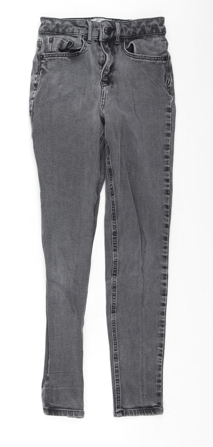 New Look Womens Grey  Cotton Skinny Jeans Size 6 L25 in Regular
