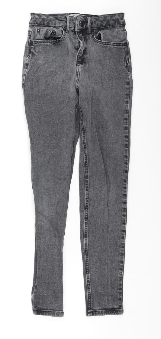 New Look Womens Grey  Cotton Skinny Jeans Size 6 L25 in Regular