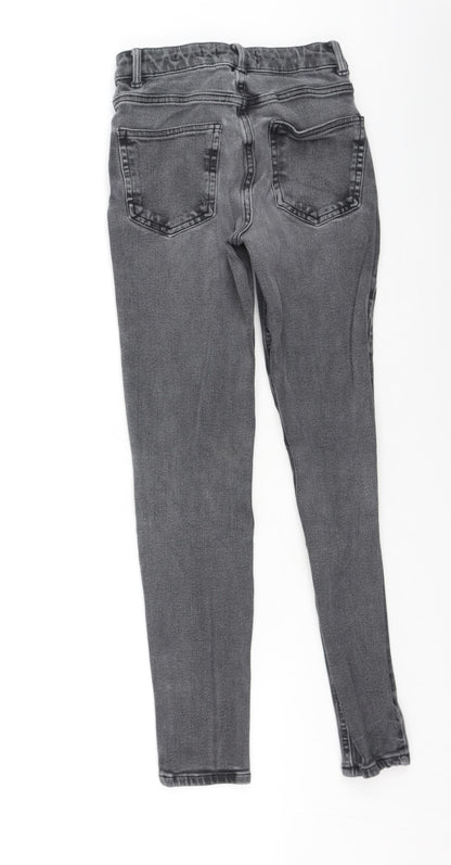 New Look Womens Grey  Cotton Skinny Jeans Size 6 L25 in Regular