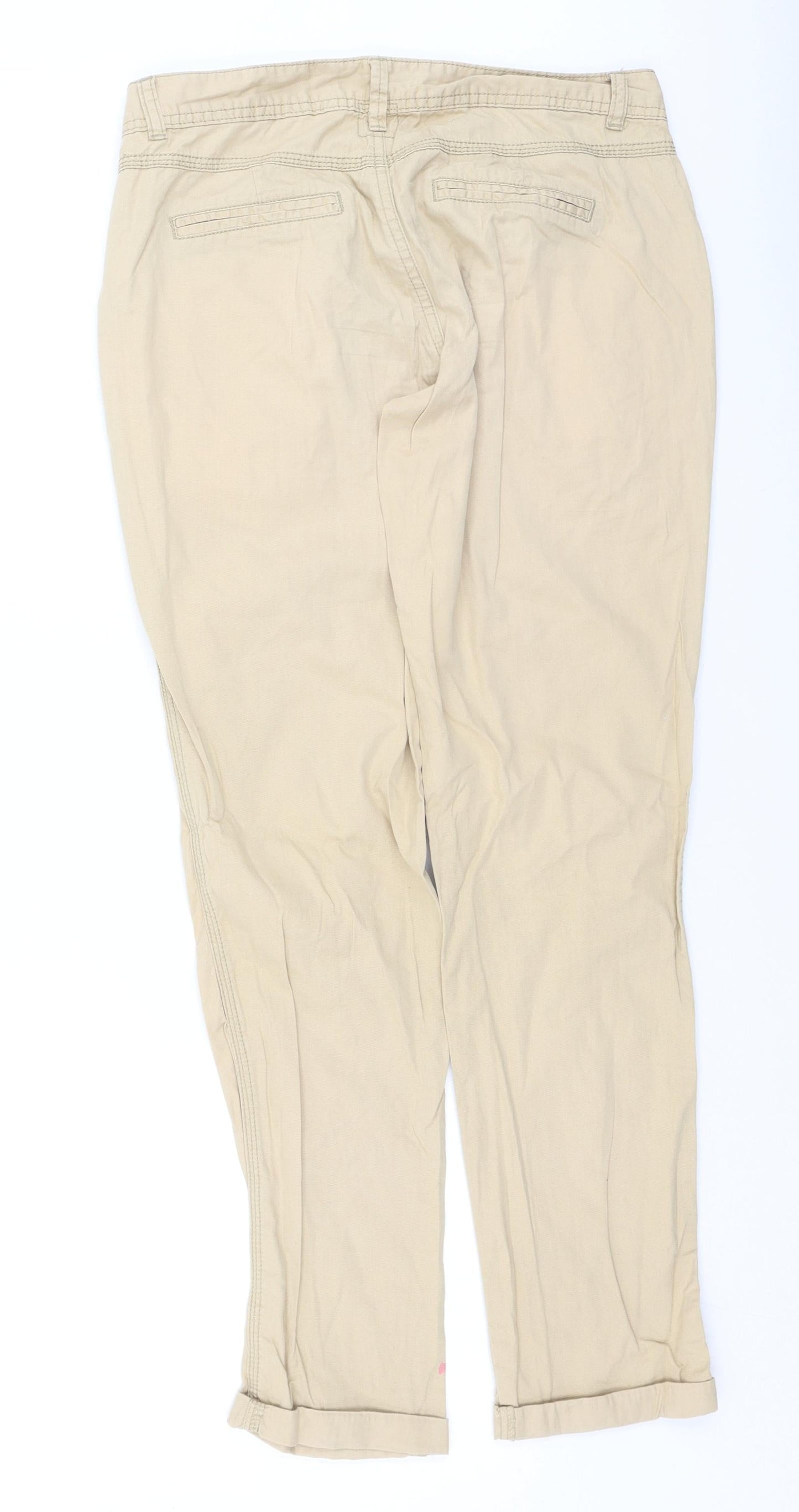 International Womens Brown  Cotton Trousers  Size 8 L28 in Regular