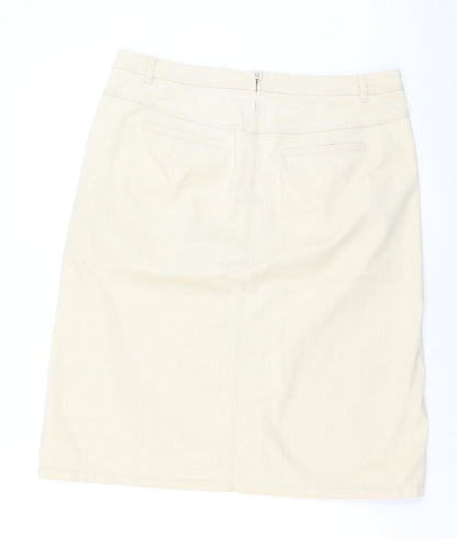 Gerry Weber Womens Beige  Cotton A-Line Skirt Size 38