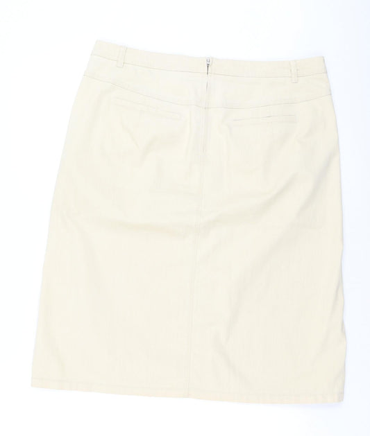 Gerry Weber Womens Beige  Cotton A-Line Skirt Size 38