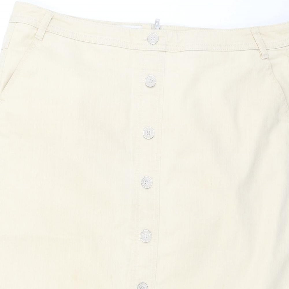 Gerry Weber Womens Beige  Cotton A-Line Skirt Size 38