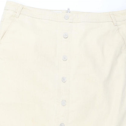 Gerry Weber Womens Beige  Cotton A-Line Skirt Size 38