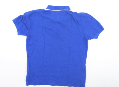 Canterbury Mens Blue  Cotton  Polo Size S Collared