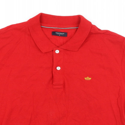 Industrialize  Mens Red  Cotton  Polo Size L Collared