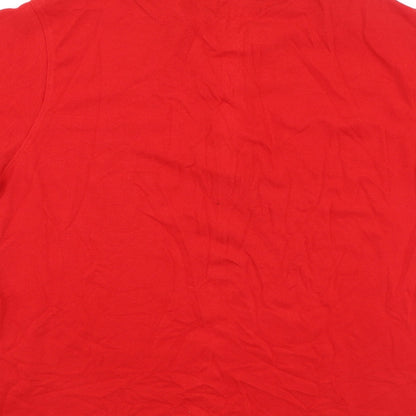 Industrialize  Mens Red  Cotton  Polo Size L Collared