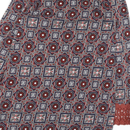 ASOS Womens Multicoloured Geometric Cotton Fit & Flare  Size 10  Round Neck