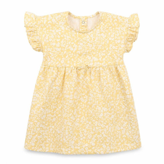 George  Girls Yellow Fair Isle Cotton Fit & Flare  Size 9-12 Months  Round Neck