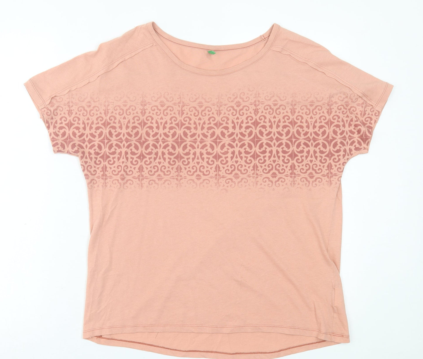 Womens UK Size M United Colors of Benetton Pink Basic T-Shirt