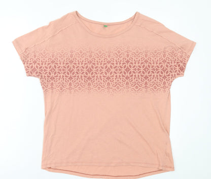 Womens UK Size M United Colors of Benetton Pink Basic T-Shirt