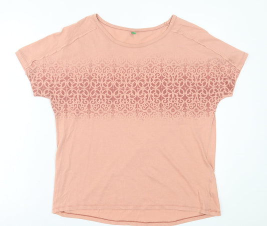 Womens UK Size M United Colors of Benetton Pink Basic T-Shirt