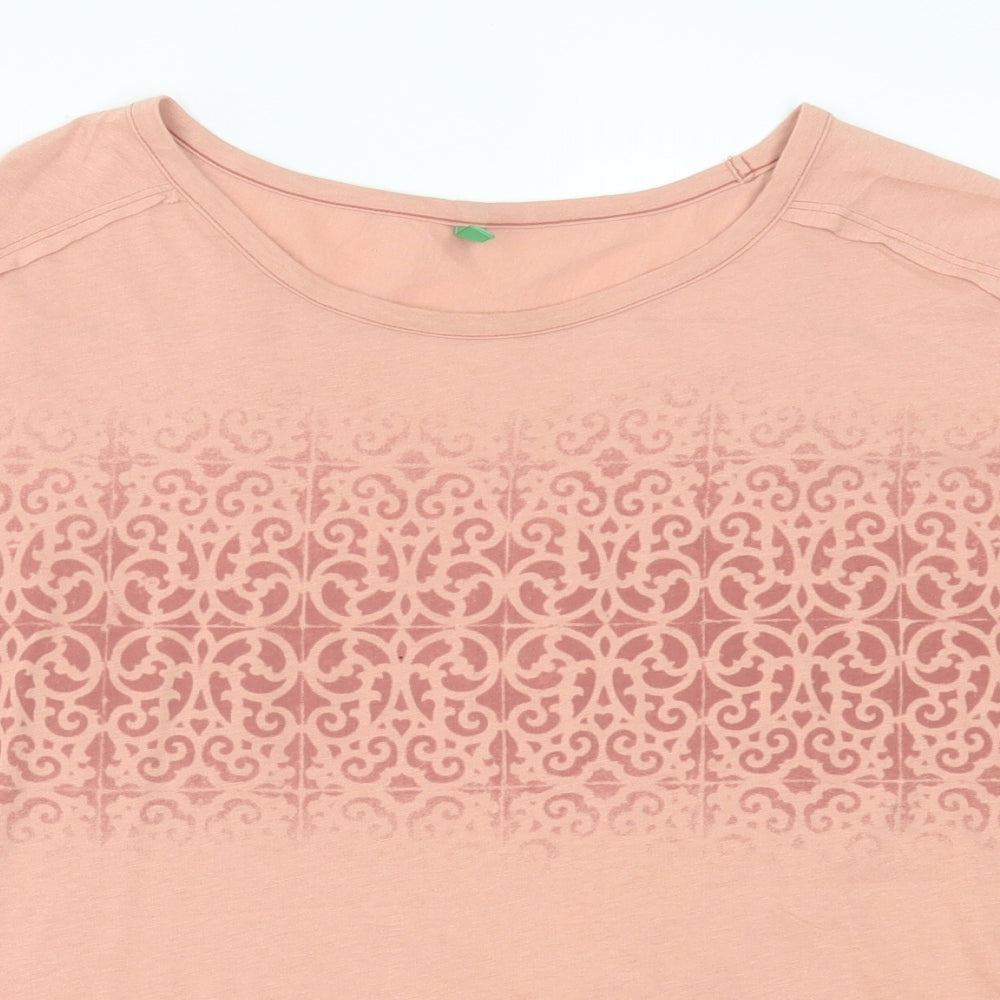 Womens UK Size M United Colors of Benetton Pink Basic T-Shirt