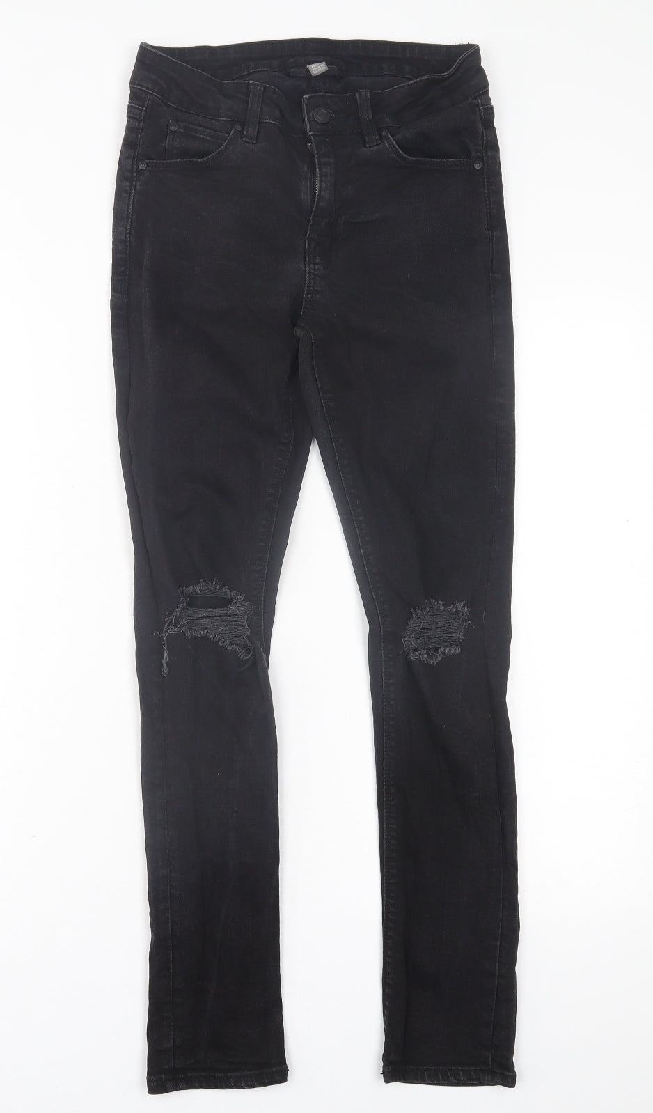 ASOS Mens Black  Cotton Skinny Jeans Size 28 in L30 in Regular Button - Short Leg