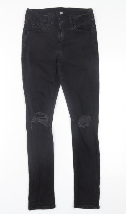 ASOS Mens Black  Cotton Skinny Jeans Size 28 in L30 in Regular Button - Short Leg