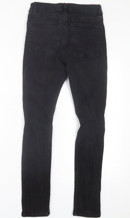 ASOS Mens Black  Cotton Skinny Jeans Size 28 in L30 in Regular Button - Short Leg