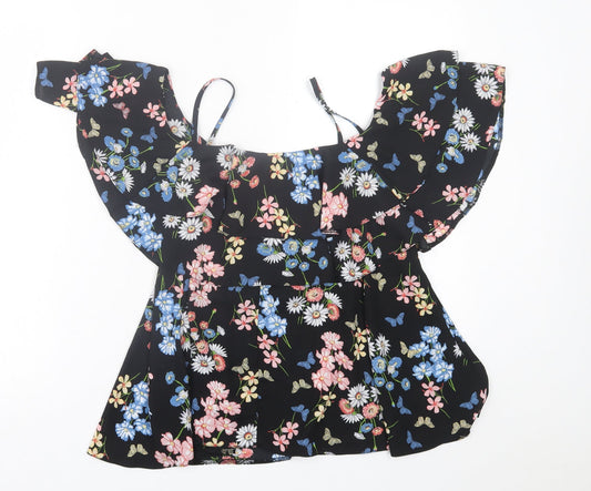 Atmosphere Womens Multicoloured Floral Polyester Basic Tank Size 8 Scoop Neck