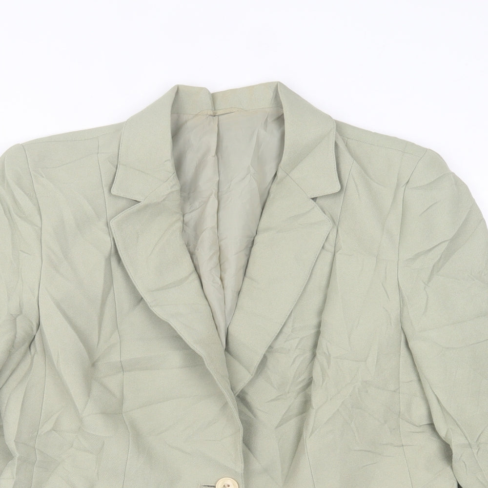 St. Michael Womens Green   Jacket Blazer Size 16  Button