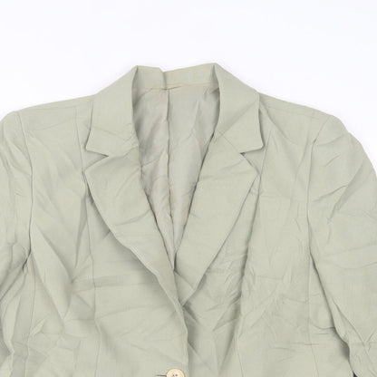 St. Michael Womens Green   Jacket Blazer Size 16  Button