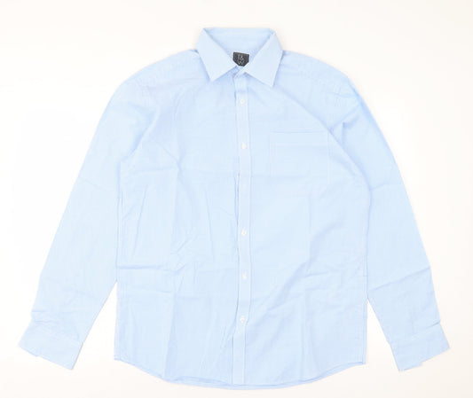 Taylor & Wright Mens Blue Plaid Cotton  Button-Up Size 15.5 Collared Button