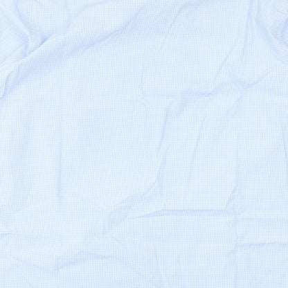 Taylor & Wright Mens Blue Plaid Cotton  Button-Up Size 15.5 Collared Button