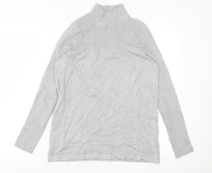 Nutmeg Womens Grey High Neck  Viscose Pullover Jumper Size 10