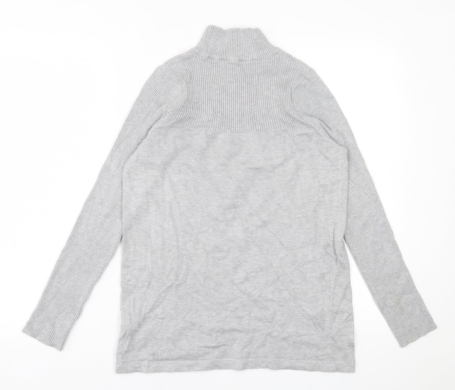 Nutmeg Womens Grey High Neck  Viscose Pullover Jumper Size 10