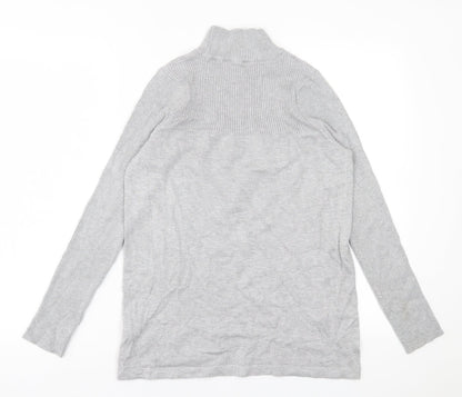 Nutmeg Womens Grey High Neck  Viscose Pullover Jumper Size 10