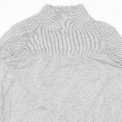 Nutmeg Womens Grey High Neck  Viscose Pullover Jumper Size 10