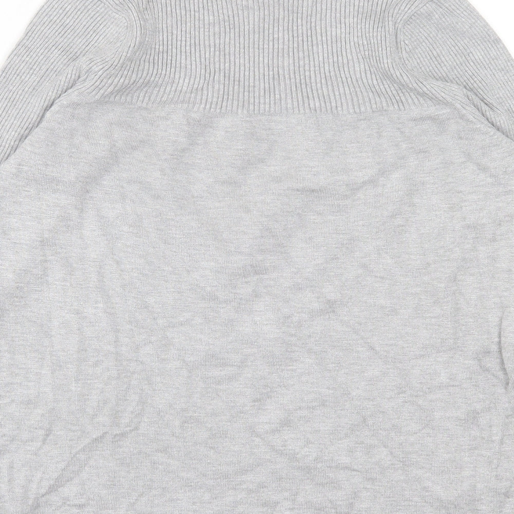 Nutmeg Womens Grey High Neck  Viscose Pullover Jumper Size 10