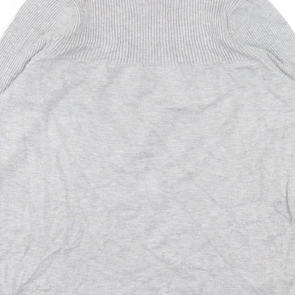 Nutmeg Womens Grey High Neck  Viscose Pullover Jumper Size 10