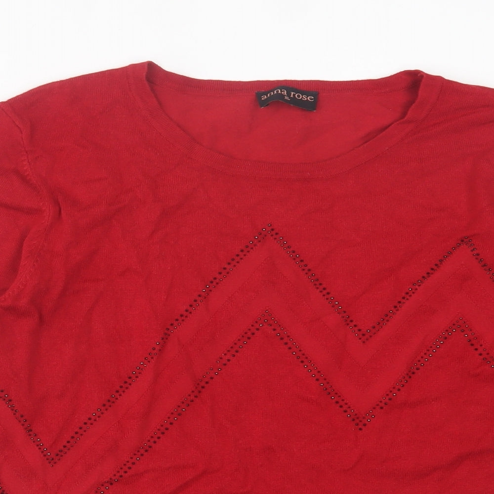 Womens UK Size XL Anna Rose Red Pullover Jumper
