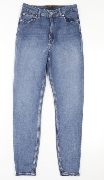 ASOS Womens Blue  Cotton Skinny Jeans Size 28 in L30 in Regular Button