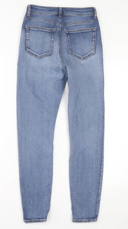 ASOS Womens Blue  Cotton Skinny Jeans Size 28 in L30 in Regular Button