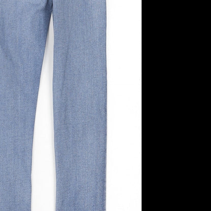 ASOS Womens Blue  Cotton Skinny Jeans Size 28 in L30 in Regular Button