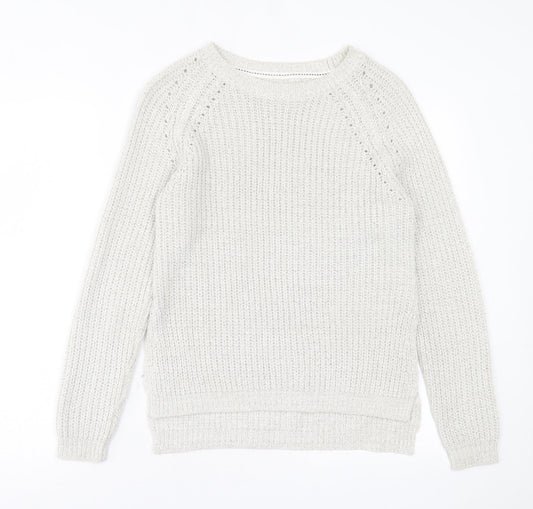 Womens UK Size S Papaya Grey Pullover Jumper
