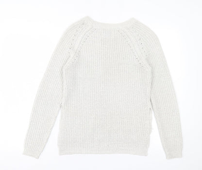 Womens UK Size S Papaya Grey Pullover Jumper