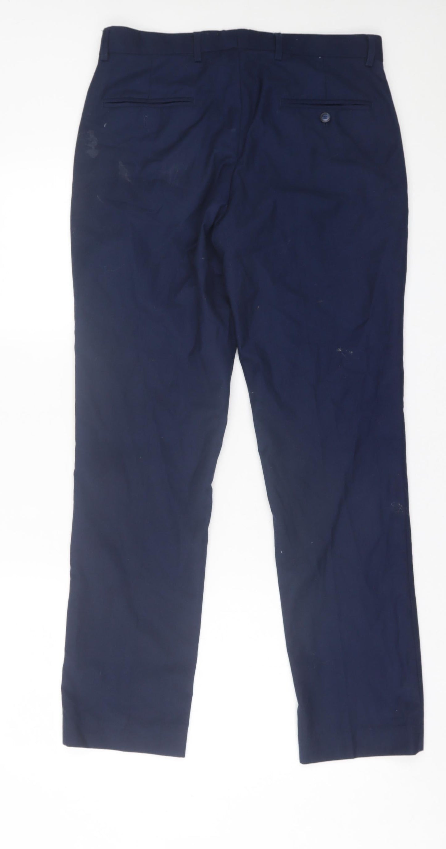 House Of Cavani Mens Blue  Polyester Trousers  Size 30 L29 in Regular Button - Short Leg