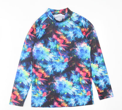 NEXT Girls Multicoloured Geometric Polyester Basic Casual Size 12 Years High Neck Pullover