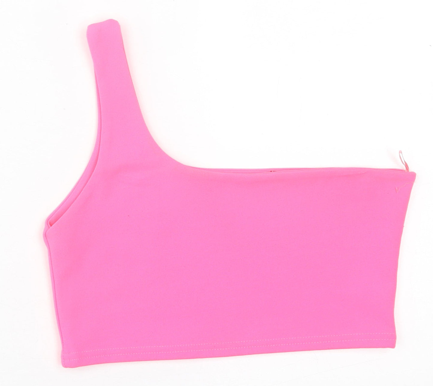 IX LONDON  Womens Pink  Polyester Cropped Tank Size 12 One Shoulder