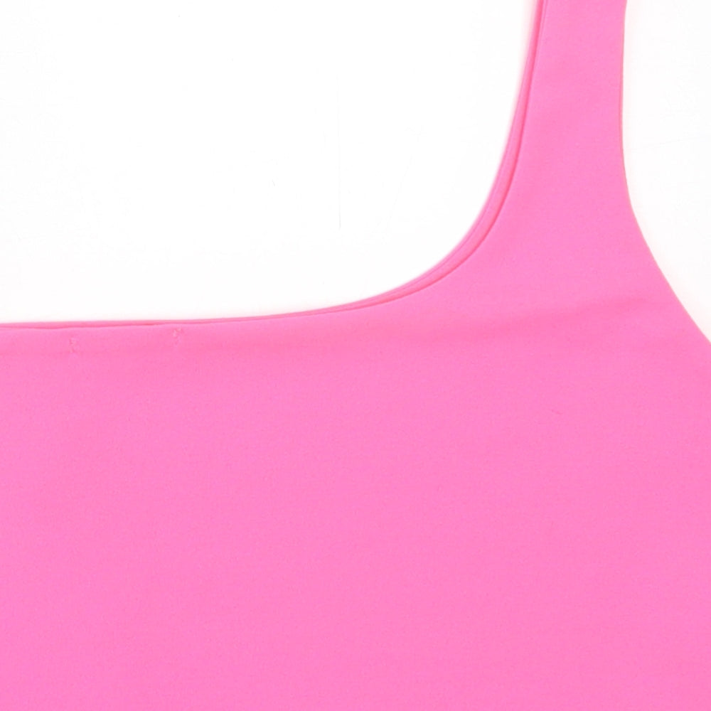 IX LONDON  Womens Pink  Polyester Cropped Tank Size 12 One Shoulder