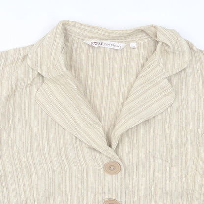 EWM Womens Beige Striped  Jacket Blazer Size 18  Button