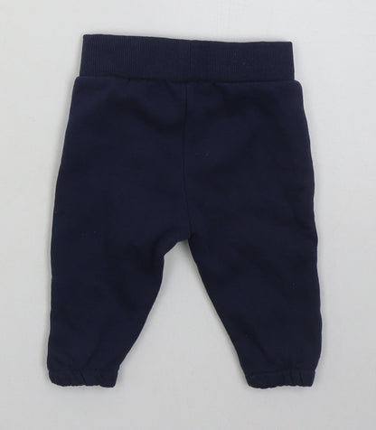 Primark Boys Blue  Cotton Sweatpants Trousers Size 6-9 Months  Drawstring - Mickey Mouse