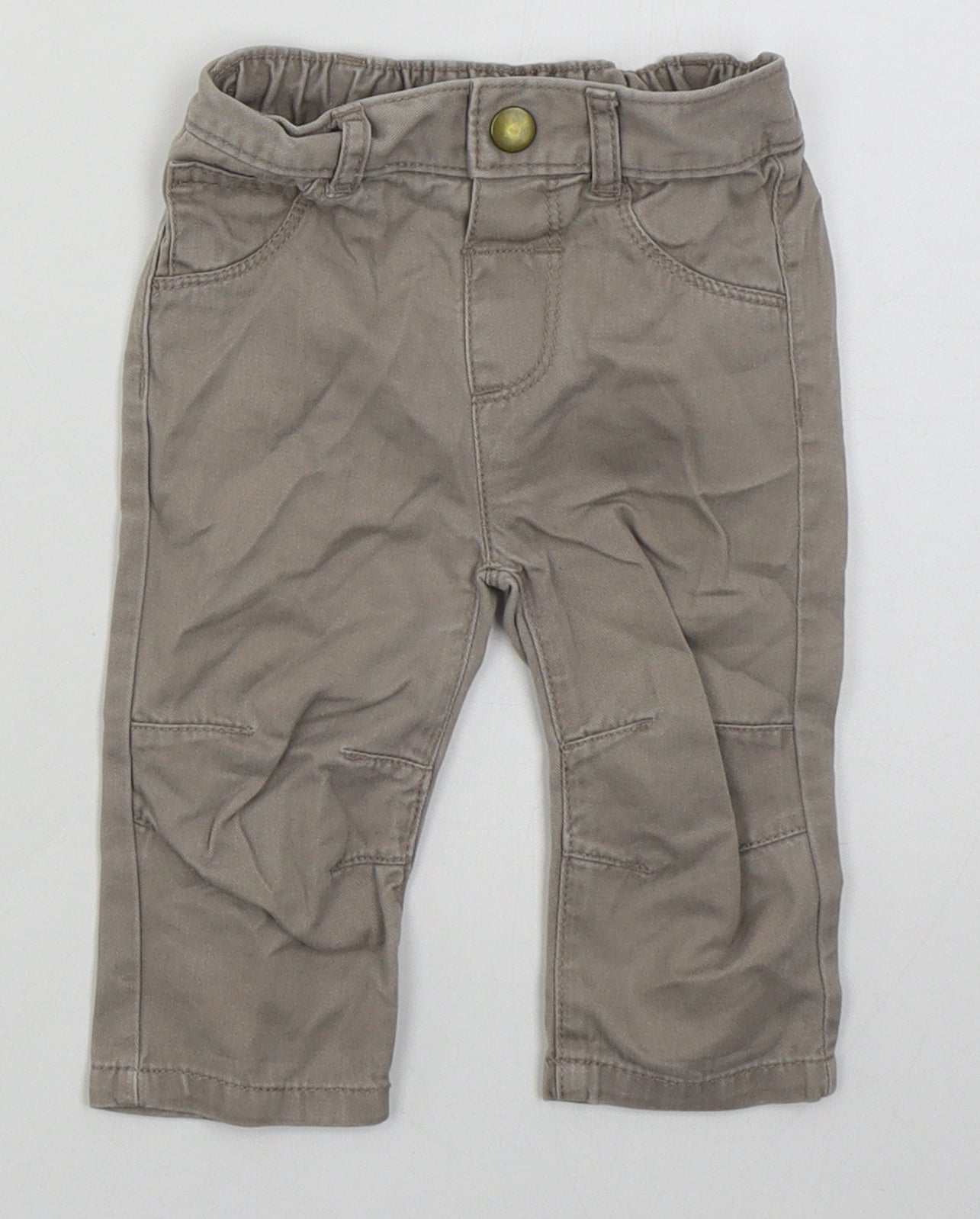 George Boys Beige  Cotton Capri Jeans Size 6-9 Months  Button