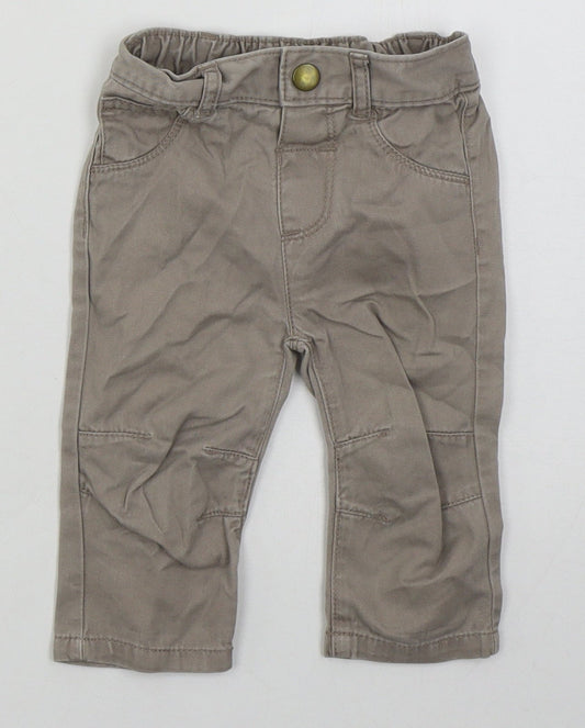 George Boys Beige  Cotton Capri Jeans Size 6-9 Months  Button