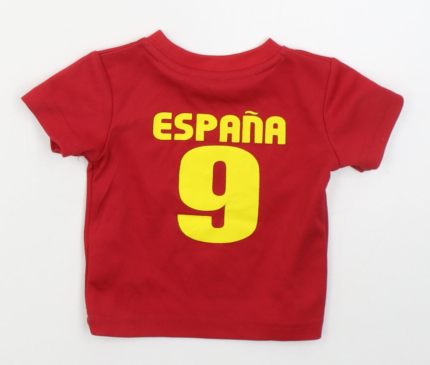 Dunnes Boys Red  Polyester Basic T-Shirt Size 6-9 Months Crew Neck Pullover - Espana