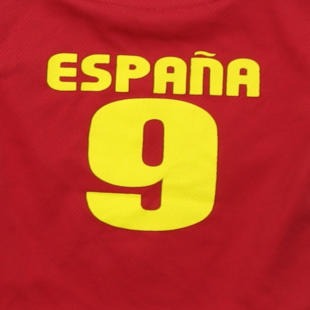 Dunnes Boys Red  Polyester Basic T-Shirt Size 6-9 Months Crew Neck Pullover - Espana