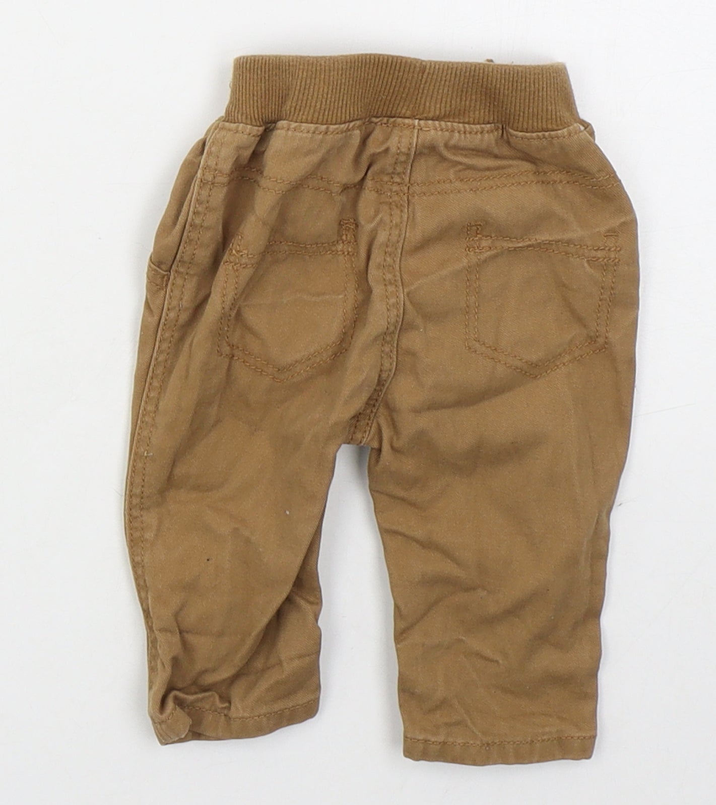 Georgr Boys Brown  Cotton Capri Jeans Size 0-3 Months  Drawstring