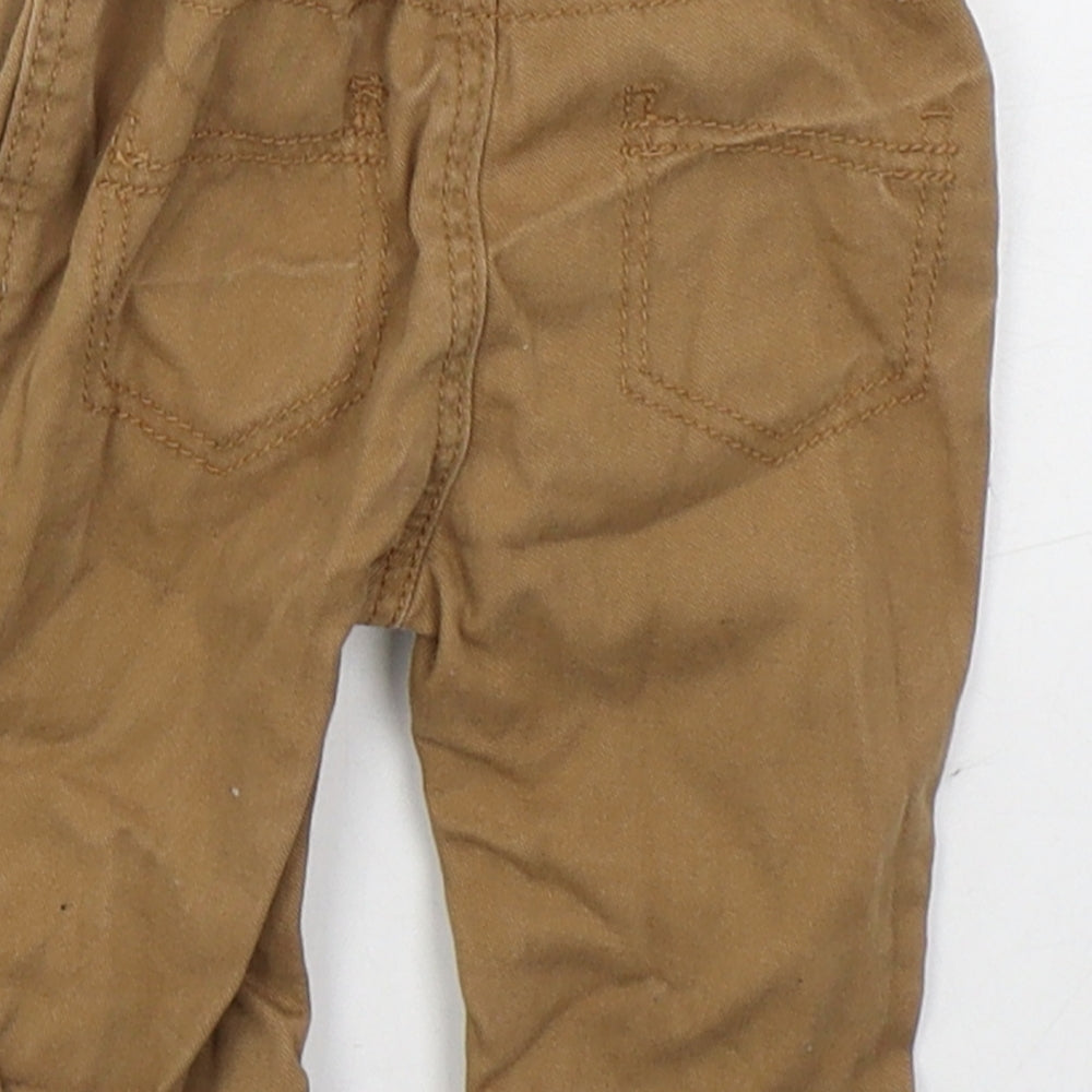 Georgr Boys Brown  Cotton Capri Jeans Size 0-3 Months  Drawstring